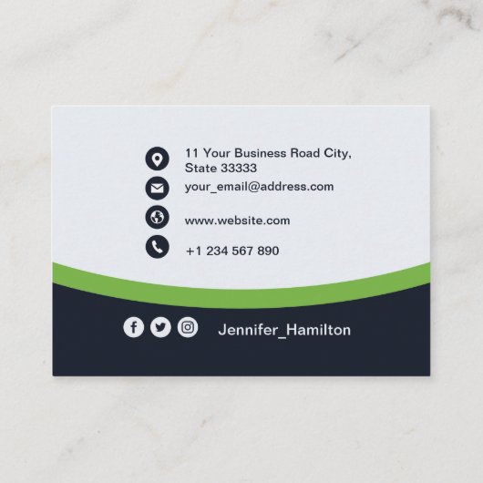 Berufliches Schwarz Grün hinzufügen QR-Code-Bus fü Visitenkarte (Rückseite)