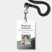 Berufliches Schwarz-Grün-ID-Abzeichen für Mitarbei Ausweis (Vorderseite mit Lanyard)