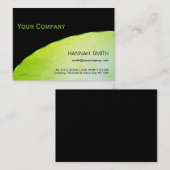 Berufliches Schwarz-Grün-Metal Modernes Elegant Visitenkarte (Vorne/Hinten)