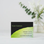 Berufliches Schwarz-Grün-Metal Modernes Elegant Visitenkarte (Stehend Vorderseite)