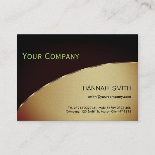 Berufliches Schwarz-Grün-Metal Modernes Elegant Visitenkarte (Vorderseite)