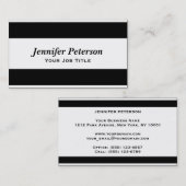 Berufliches Schwarz mit weißen Streifen Visitenkarte (Vorne/Hinten)
