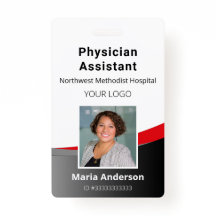 Berufliches Schwarz-Rot-ID-Abzeichen für Mitarbeit