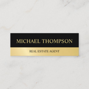 Berufliches Schwarz und Gold Mini Visitenkarte