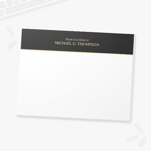 Berufliches Schwarz und Gold Notizblock