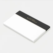 Berufliches Schwarz und Gold Post-it Klebezettel (angewinkelt)