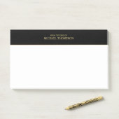 Berufliches Schwarz und Gold Post-it Klebezettel (Auf Schreibtisch)