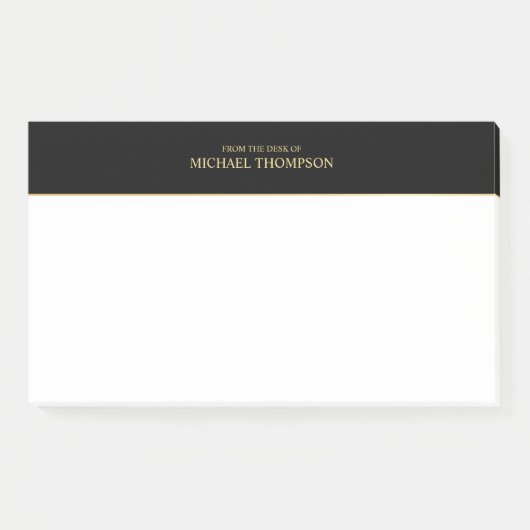 Berufliches Schwarz und Gold Post-it Klebezettel (Vorderseite)