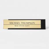 Berufliches Schwarz und Gold Schreibtischnamensplakette (Vorderseite )