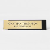 Berufliches Schwarz und Gold Schreibtischnamensplakette (Vorderseite )