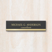 Berufliches Schwarz und Gold Türschild (Vorderseite )