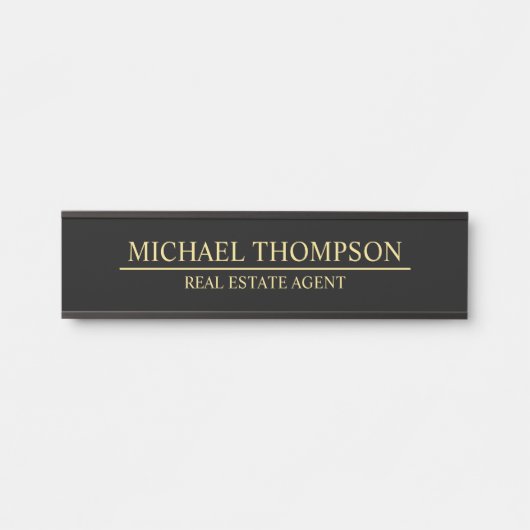 Berufliches Schwarz und Gold Türschild (Vorderseite )