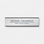 Berufliches Schwarz und Silber Türschild (Vorderseite )