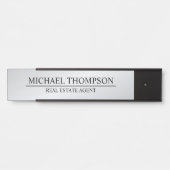 Berufliches Schwarz und Silber Türschild (Vorderseite )