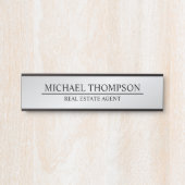 Berufliches Schwarz und Silber Türschild (Vorderseite )