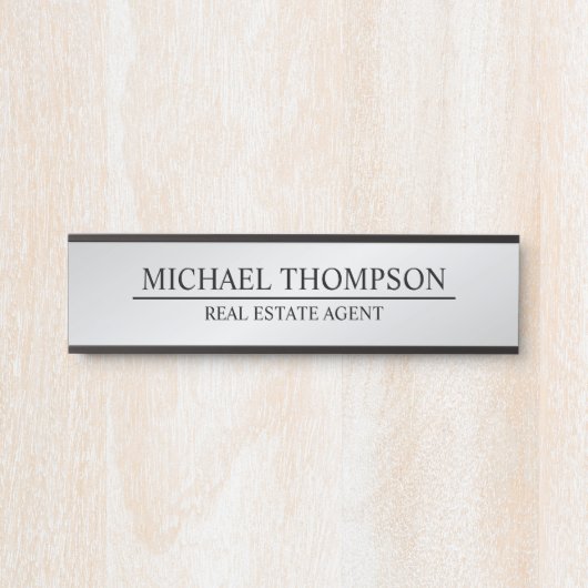 Berufliches Schwarz und Silber Türschild (Vorderseite )