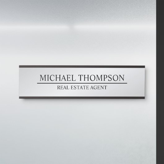 Berufliches Schwarz und Silber Türschild