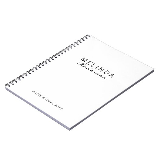 Berufliches Schwarz und Weiß Notizblock (Linke Seite)