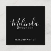 Berufliches Schwarz und Weiß Quadratische Visitenkarte (Vorderseite)