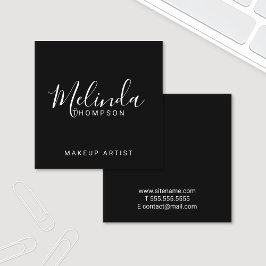 Berufliches Schwarz und Weiß Quadratische Visitenkarte