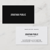 Berufliches Schwarz-Weiß-Design Schlicht Visitenkarte (Vorne/Hinten)