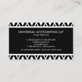 Berufliches Schwarz-Weiß-Geometrie Visitenkarte (Rückseite)