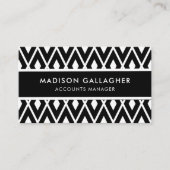 Berufliches Schwarz-Weiß-Geometrie Visitenkarte (Vorderseite)