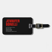 Berufliches Schwarz-Weiß Gepäckanhänger (Vorderseite horizontal)