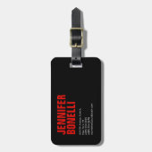 Berufliches Schwarz-Weiß Gepäckanhänger (Vorderseite vertikal)