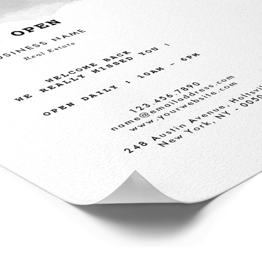 Berufliches Schwarz-Weiß-Geschäft Poster (Ecke)