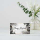 Berufliches Schwarz-Weiß-Grau Visitenkarte (Stehend Vorderseite)