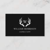 Berufliches Schwarz-Weiß-Hirsch Visitenkarte (Vorderseite)