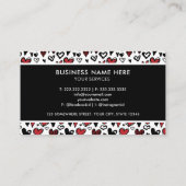 Berufliches Schwarz-Weiß-Liebe Herz Visitenkarte (Rückseite)