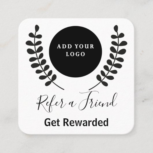 Berufliches Schwarz-Weiß-Logo Empfehlungskarte (Vorderseite)