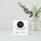 Berufliches Schwarz-Weiß-Logo Empfehlungskarte (Stehend Vorderseite)