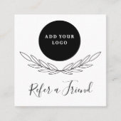 Berufliches Schwarz-Weiß-Logo Empfehlungskarte (Vorderseite)