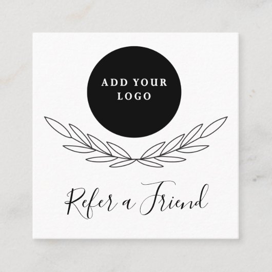 Berufliches Schwarz-Weiß-Logo    Empfehlungskarte (Vorderseite)