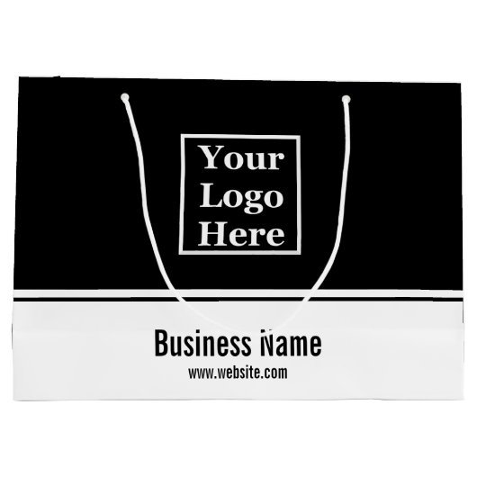 Berufliches Schwarz-Weiß-Logo hier Große Geschenktüte (Rückseite)