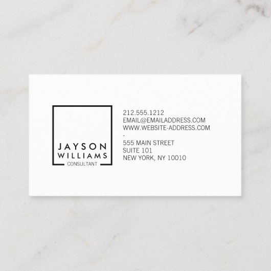 Berufliches Schwarz-Weiß-Logo I Visitenkarte (Rückseite)