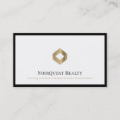 Berufliches Schwarz-Weiß-Luxus-Logo Visitenkarte (Vorderseite)