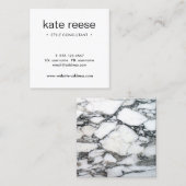 Berufliches Schwarz-Weiß-Marmor Quadratische Visitenkarte (Vorne/Hinten)