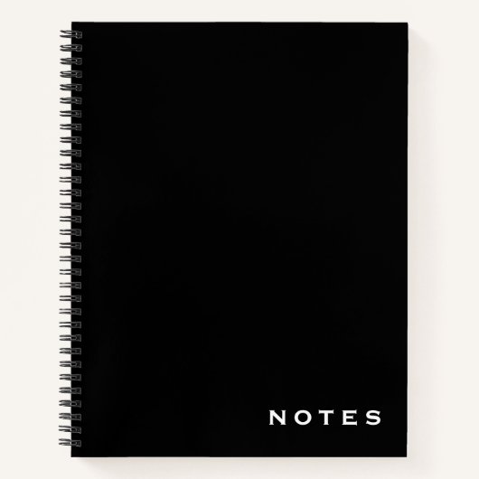 Berufliches Schwarz-Weiß-Notebook "Notes" Notizblock (Vorderseite)