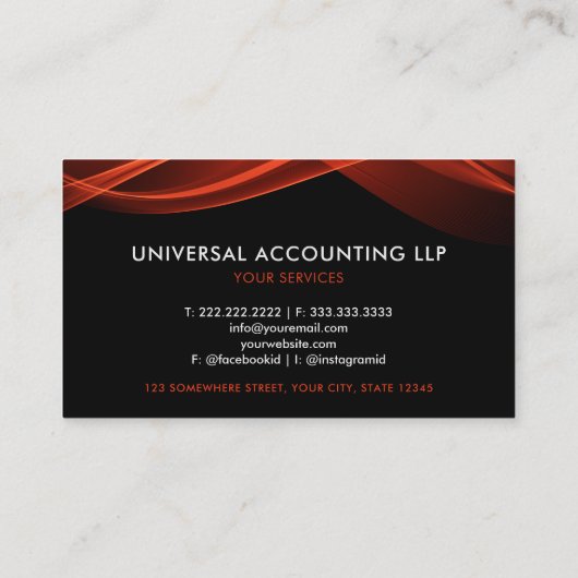 Berufliches Schwarz-Weiß-Rot Visitenkarte (Rückseite)