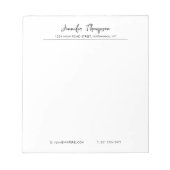 Berufliches Schwarz-Weiß-Skript Notizblock (Vorderseite)