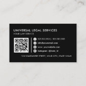 Berufliches Schwarz/Weiß Visitenkarte (Rückseite)