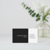 Berufliches Schwarz-weißes Elegantes künstlerische Visitenkarte (Stehend Vorderseite)