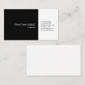 Berufliches Schwarz-weißes Elegantes künstlerische Visitenkarte (Vorne/Hinten)