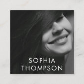 Berufliches schwarz-weißes Foto Quadratische Visitenkarte (Vorderseite)