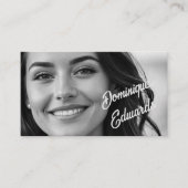 Berufliches Schwarz-weißes Foto Social Media Visitenkarte (Vorderseite)