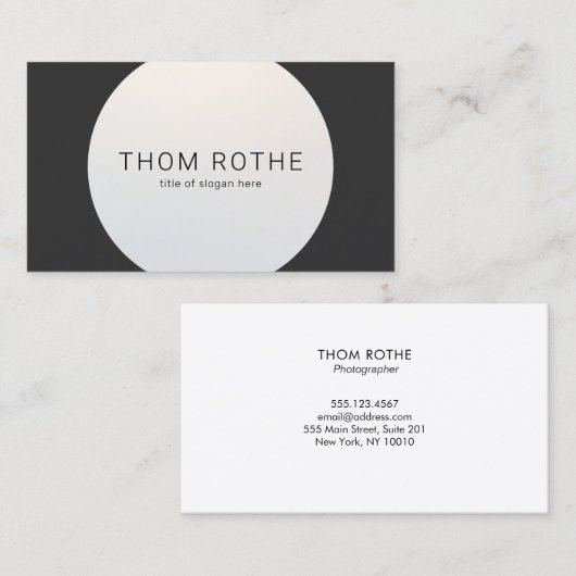 Berufliches Schwarz-weißes Leiterkreisdesign Visitenkarte (Vorne/Hinten)